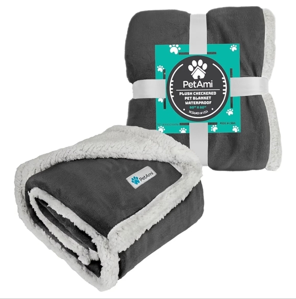 Pet-Gray Sherpa Fleece Blanket NEW - Picture 7 of 16